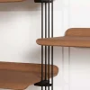 Adam Wood Hylla | 10 hyllor/3 gavlar | Dark Wood / Black