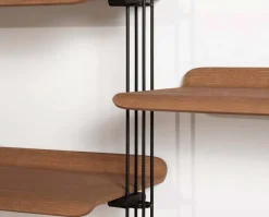Adam Wood Hylla | 14 hyllor/4 gavlar | Dark Wood / Black