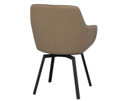 Alison Karmstol | Beige Läder | Svarta Metallben