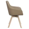 Alison Karmstol | Beige Läder | Vitpigm. Ekben