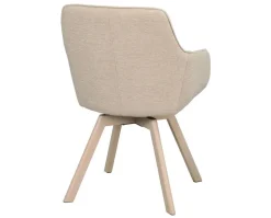 Alison Karmstol | Ljusbeige tyg | Vitpigm. Ekben