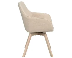 Alison Karmstol | Ljusbeige tyg | Vitpigm. Ekben