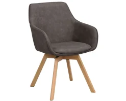 Alison Karmstol | Mörkgrå Microfiber | Ekben
