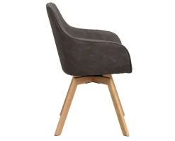 Alison Karmstol | Mörkgrå Microfiber | Ekben