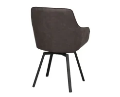 Alison Karmstol | Mörkgrå Microfiber | Svarta Metallben