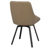 Alison Stol | Beige Läder | Svarta Metallben