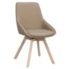Alison Stol | Beige Läder | Vitpigm. Ekben