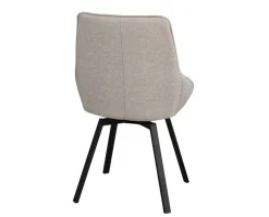 Alison Stol | Beige Tyg | Svarta Metallben
