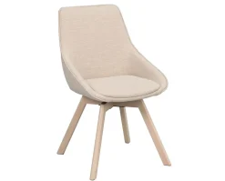 Alison Stol | Ljusbeige Tyg | Vitpigm. Ekben