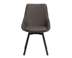 Alison Stol | Mörkgrå Microfiber | Svarta Metallben