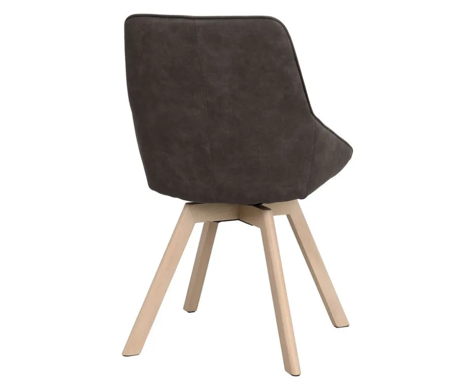 Alison Stol | Mörkgrå Microfiber | Vitpigm. Ekben