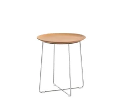 Al Wood Sidobord | Fanér Light wood | Chrome leg