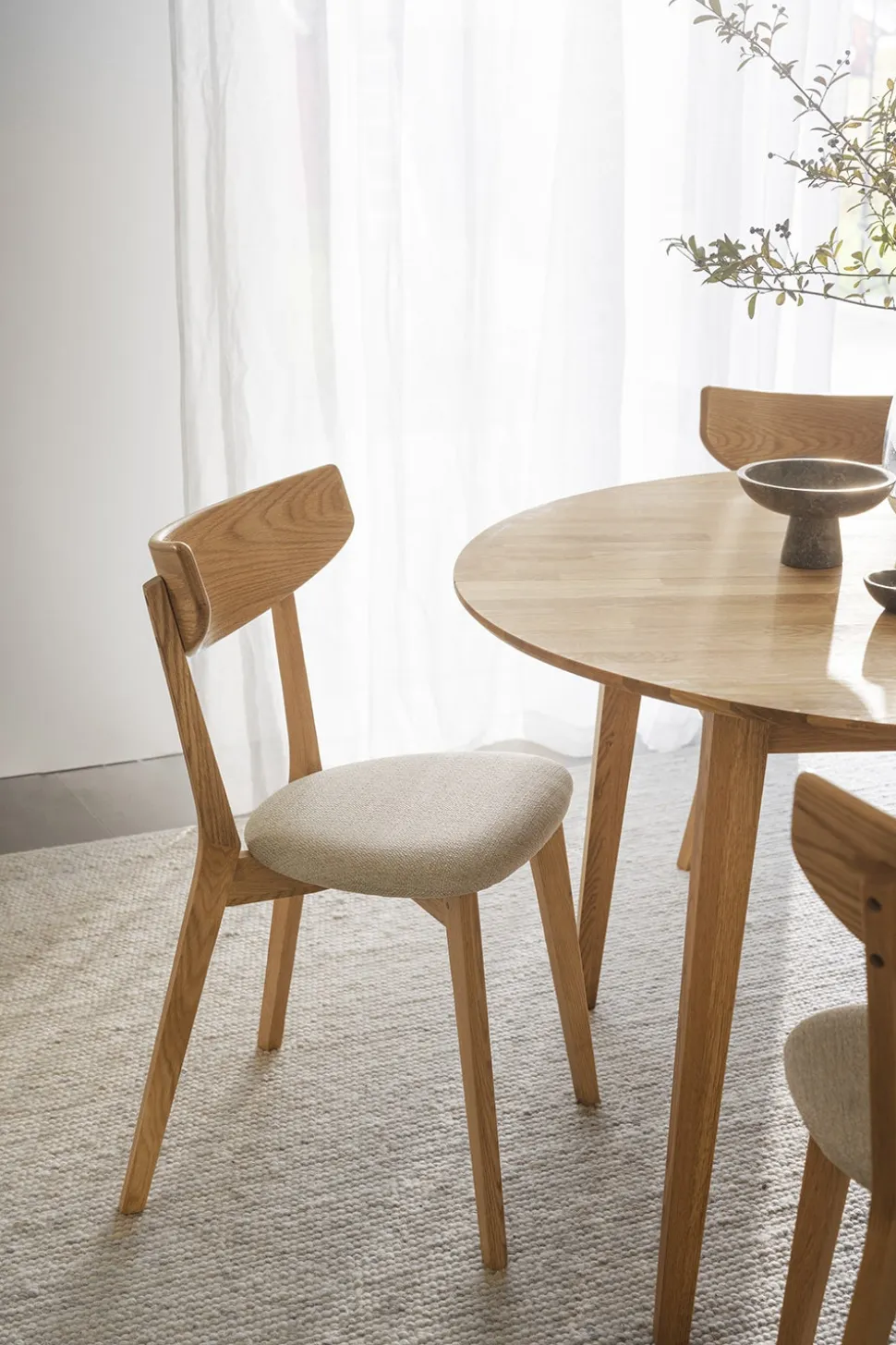 Ami Stol | Mattlackad Ek, Grå/Beige