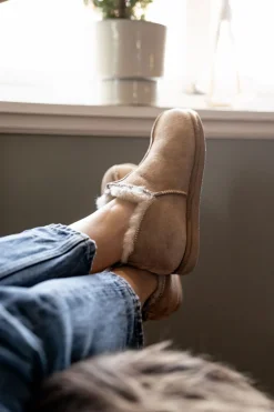 Annie Fårskinnstofflor Cognac | Storlek 37