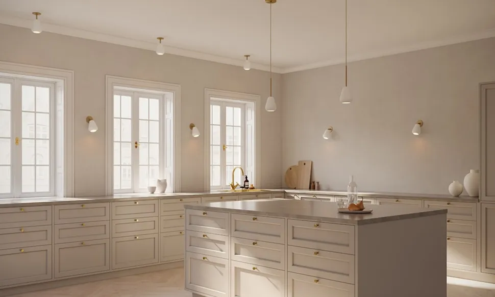 Anoli Spot Pendel | Nordic Gold/White
