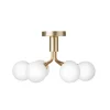 Apiales 6 Ceiling Taklampa | Brushed Brass/Opal