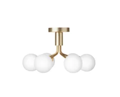Apiales 6 Ceiling Taklampa | Brushed Brass/Opal