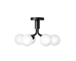 Apiales 6 Ceiling Taklampa | Satin Black/Opal