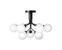 Apiales 9 Ceiling Taklampa | Satin Black/Opal