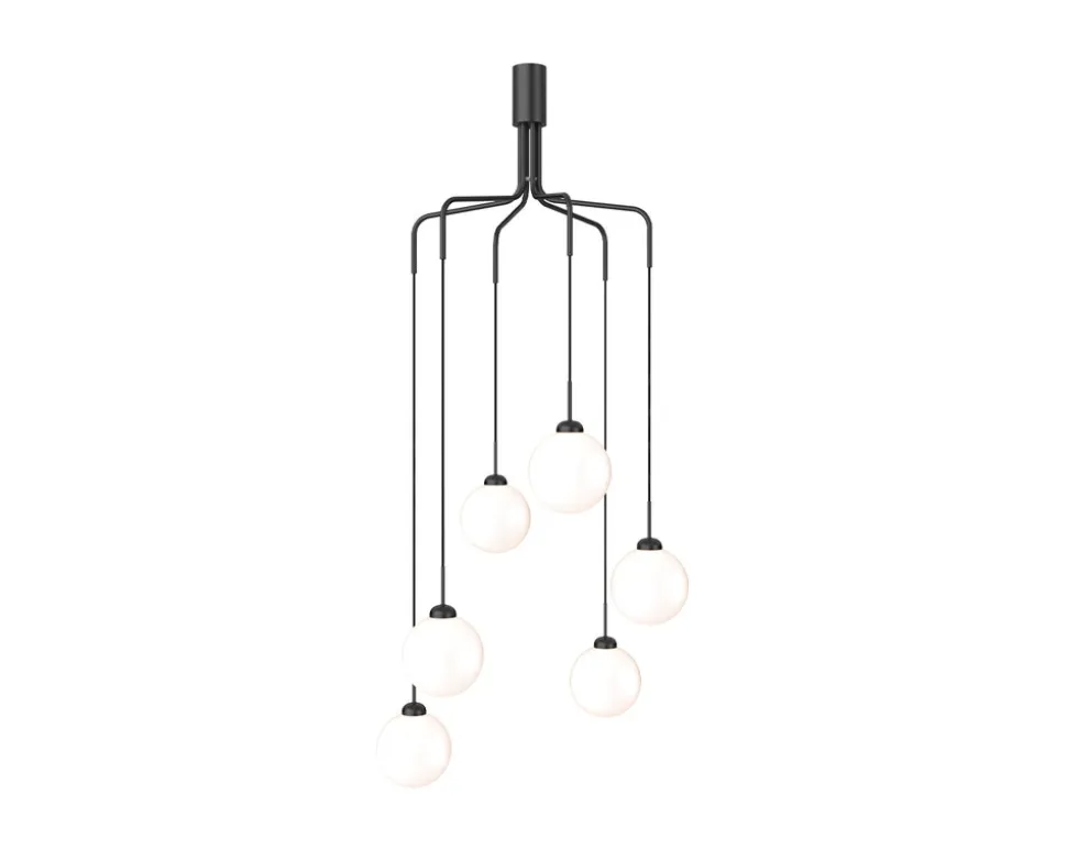 Apiales Cluster Taklampa | Satin Black/Opal