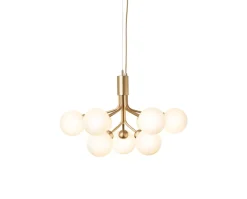 Apiales 9 Ljuskrona | Brushed Brass/Opal