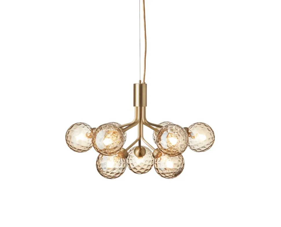 Apiales 9 Ljuskrona | Brushed Brass/Optic Gold