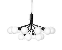Apiales 18 Ljuskrona | Satin Black/Opal