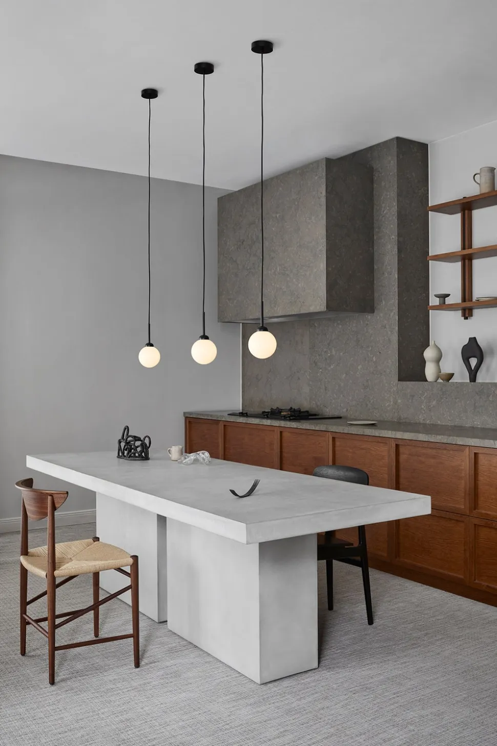 Apiales 1 Pendel | Satin Black/Opal