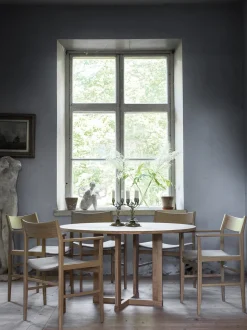 Arv Matbord Runt | Vitpigmenterad ek