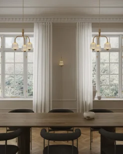 Asteea 3 Ljuskrona | Satin Brass/Ripple Clear