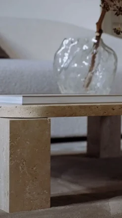 Atlas Soffbord | Unfilled Travertine 82x82