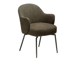 Bae Snurrstol | Dark Olive Bouclé/Antique Pewter