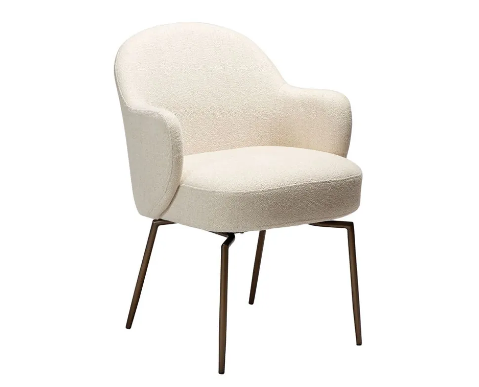 Bae Snurrstol | Simply Beige Bouclé/Antique Brass