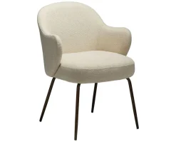 Bae Stol | Frosted Almond Bouclé | Antik mässing