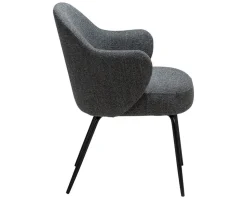 Bae Stol | Pebble Grey Bouclé | Svart