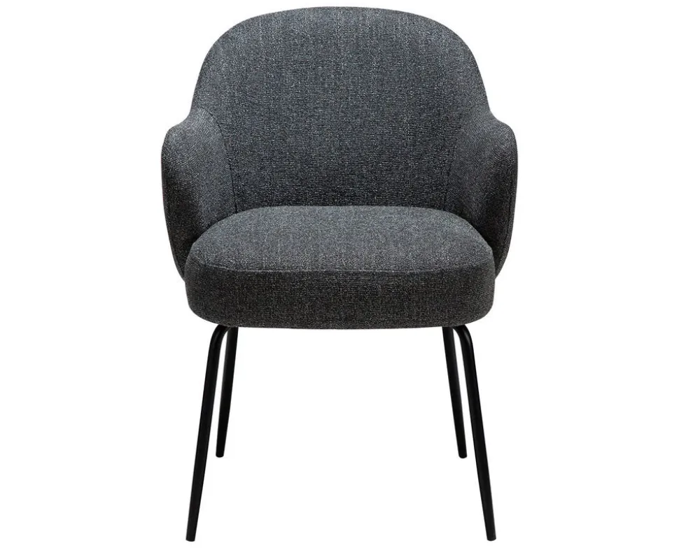 Bae Stol | Pebble Grey Bouclé | Svart