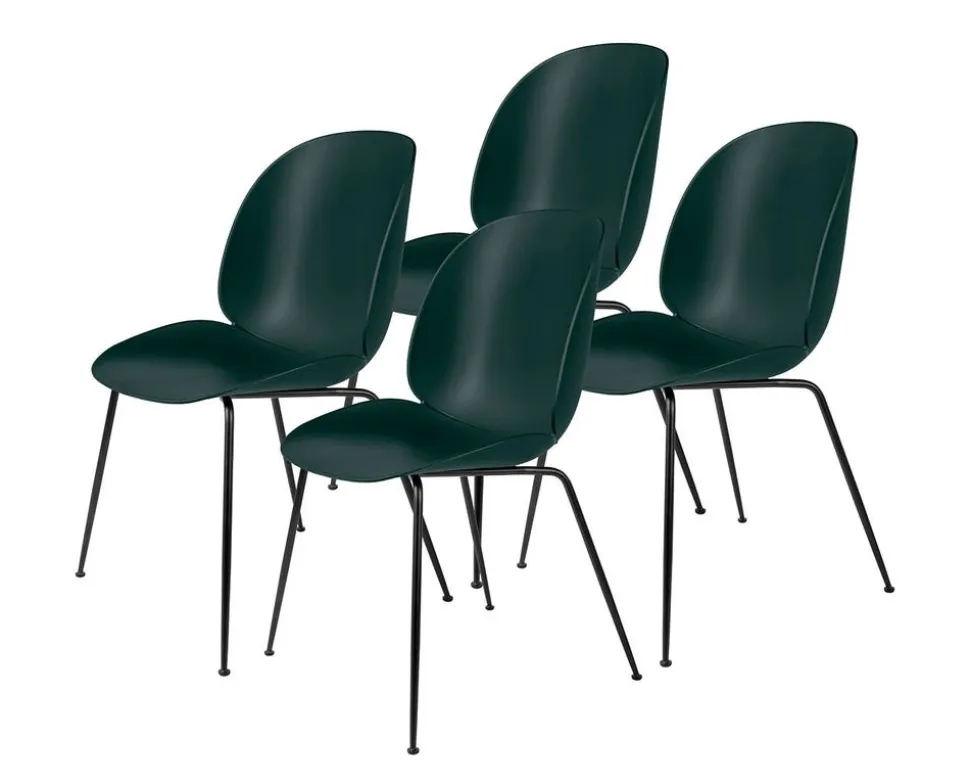 Beetle Stol | Plast, Conic metallben - 4-pack