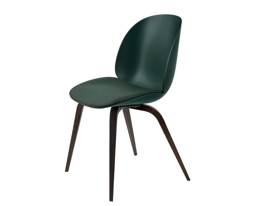 Beetle Stol | Plast med kudde, Träben