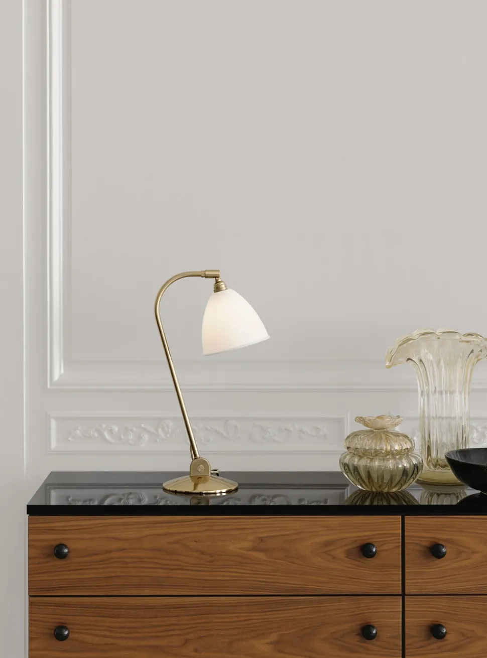 Bestlite BL2 Bordslampa | Svart Mässing, Vit