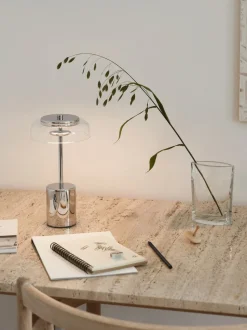 Blossi Table Mini Portabel Lampa | Chrome/Clear