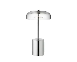 Blossi Table Mini Portabel Lampa | Chrome/Clear