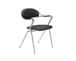 BM65 Stol Svart Läder
