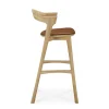 Bok Barstol SH76 | Lädersits Cognac, Lackad Ek