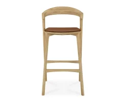 Bok Barstol SH76 | Lädersits Cognac, Lackad Ek