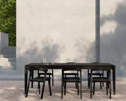 Bok Outdoor Matbord 200 | Svartlackad teak