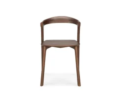 Bok Stol | Brunlackad Teak | Träsits
