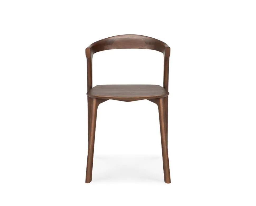 Bok Stol | Brunlackad Teak | Träsits
