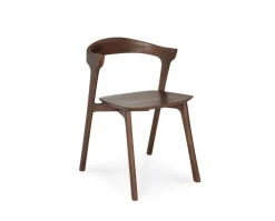 Bok Stol | Brunlackad Teak | Träsits