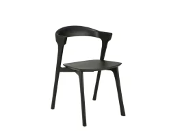 Bok Stol | Svartlackad Ek | Träsits