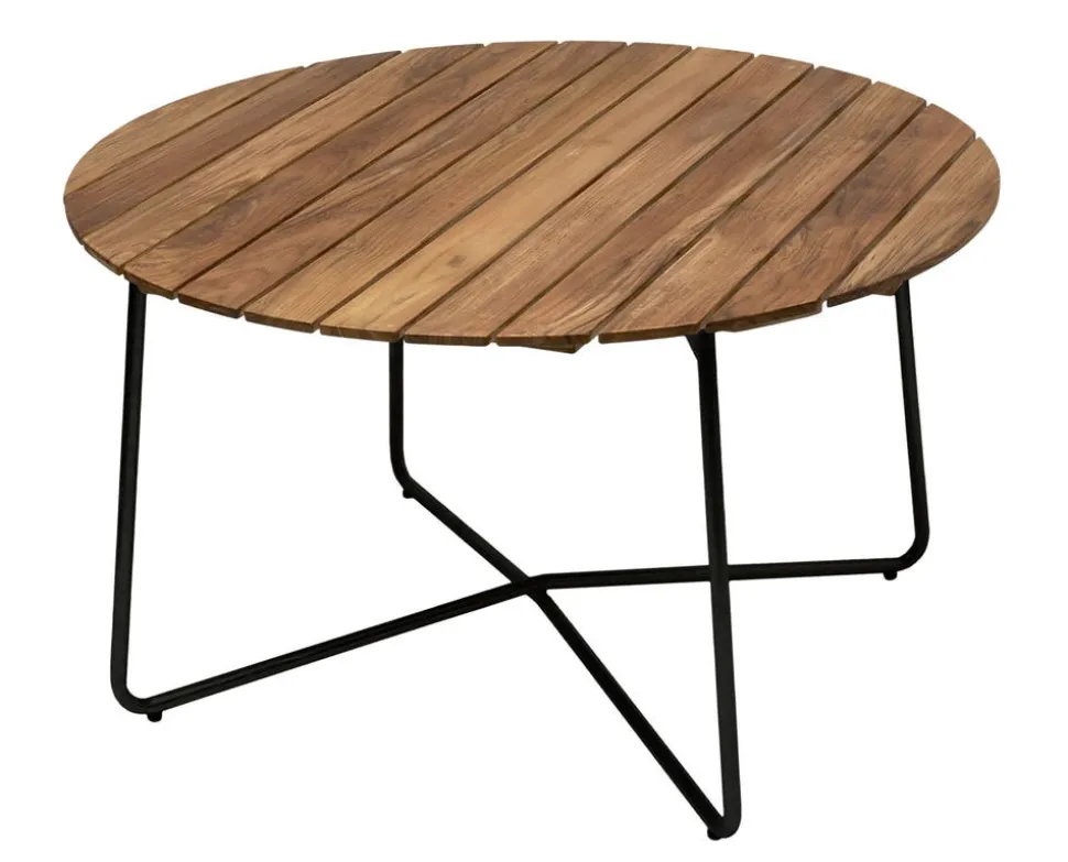 Bord 9A Ø120 | Teak, Svart